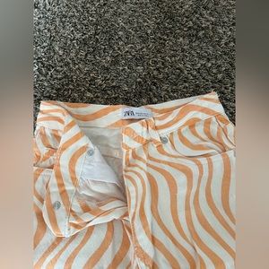Zara orange zebra jeans